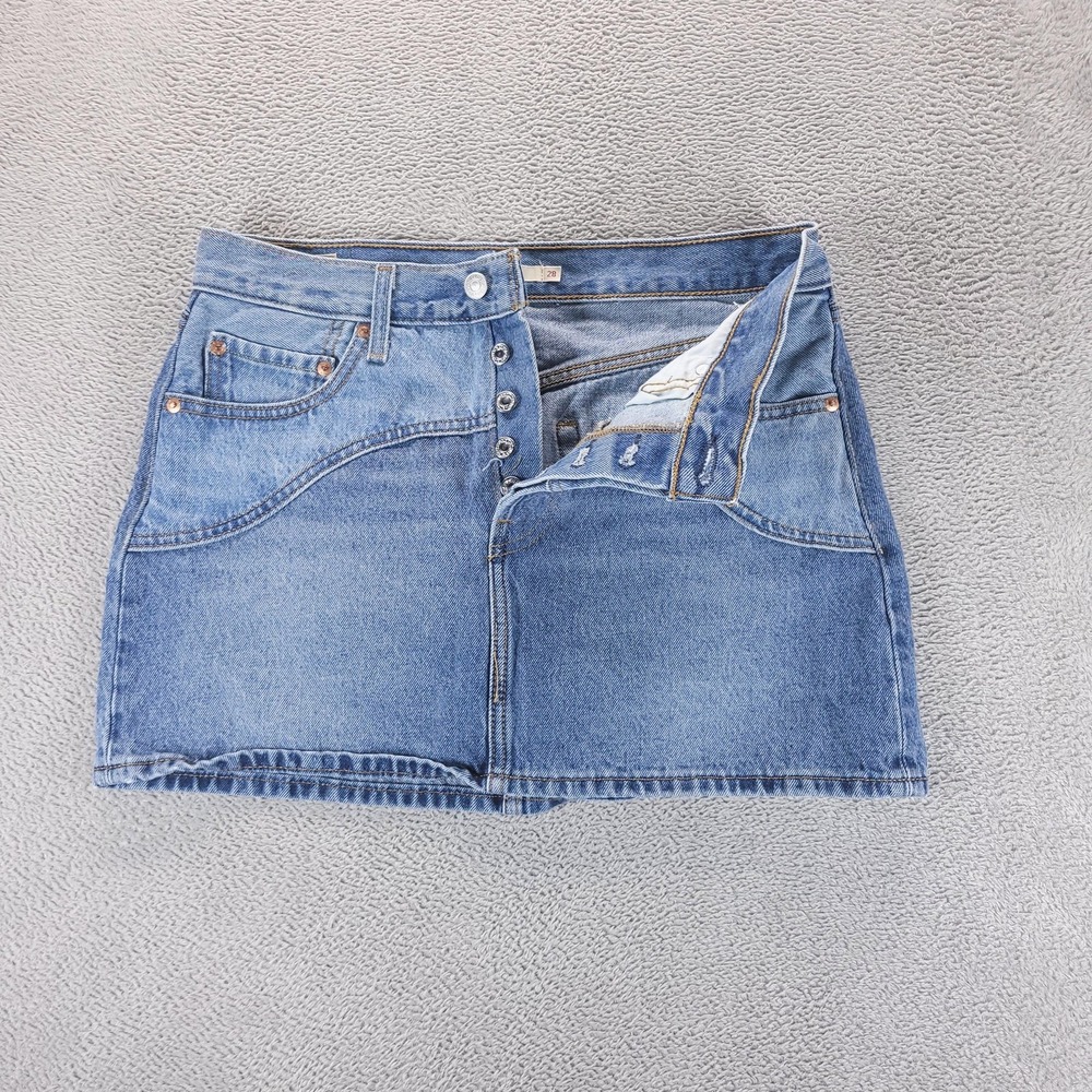 Levi's Denim Skirt Womens 28 Blue Icon Mini Button Casual Pockets 001VJ-0001